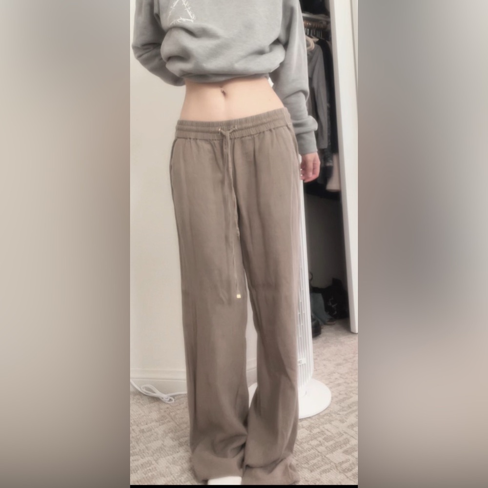 Love Tree Women’s Linen Blend Taupe Pants